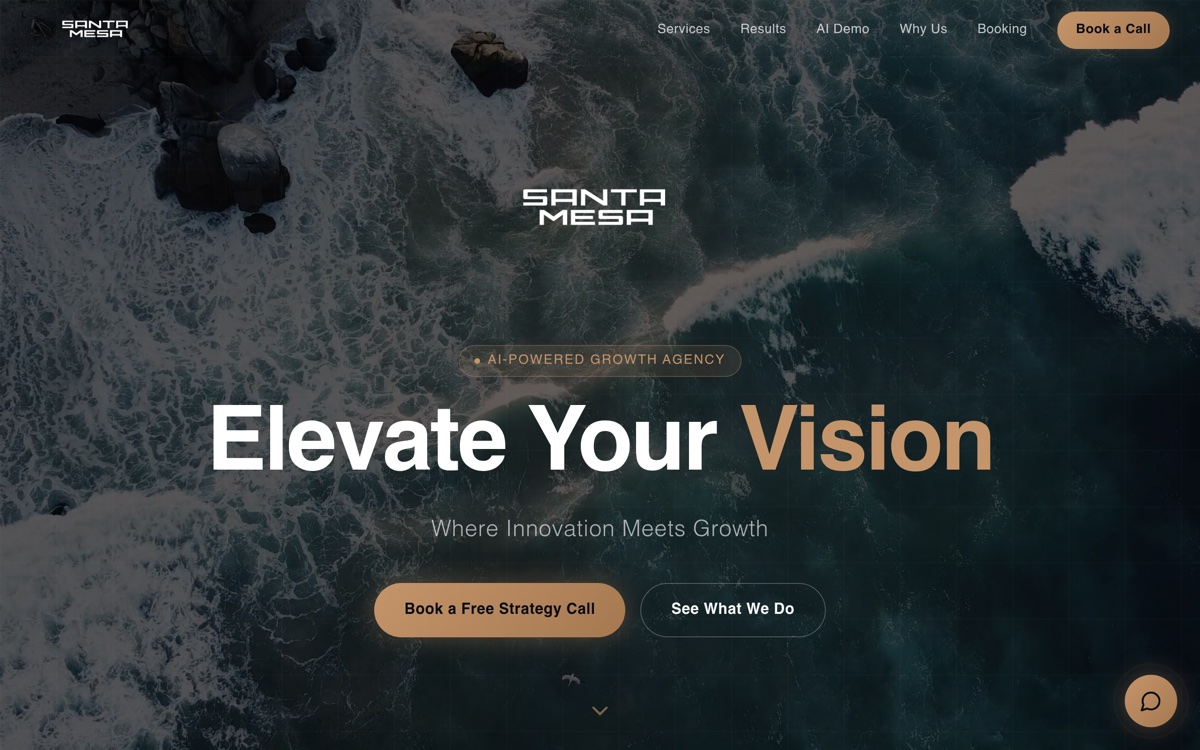 Santa Mesa — AI and digital marketing agency website built by Dream Builds Sydney