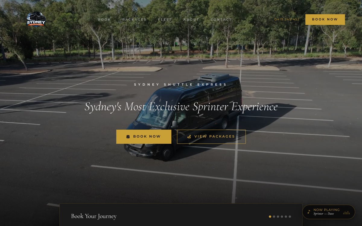 Sydney Shuttle Express — Custom transport booking website built by Dream Builds Sydney
